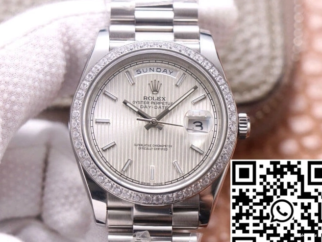 Factory Rolex EW Dial Silver M228349RBR-0007 Day-Date 0427